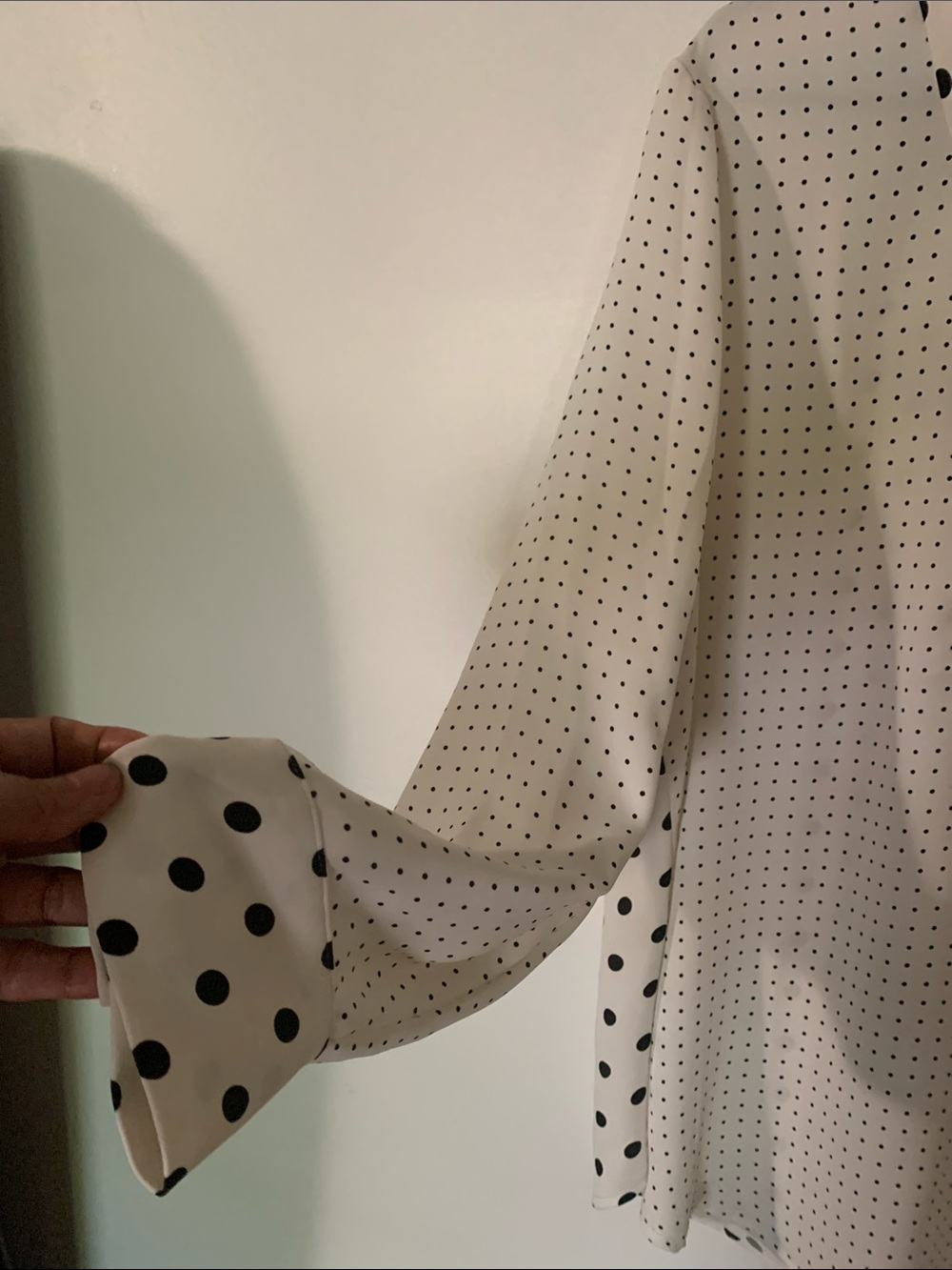 Chico's White Blouse with Black Polka Dots - Picture 4 of 12